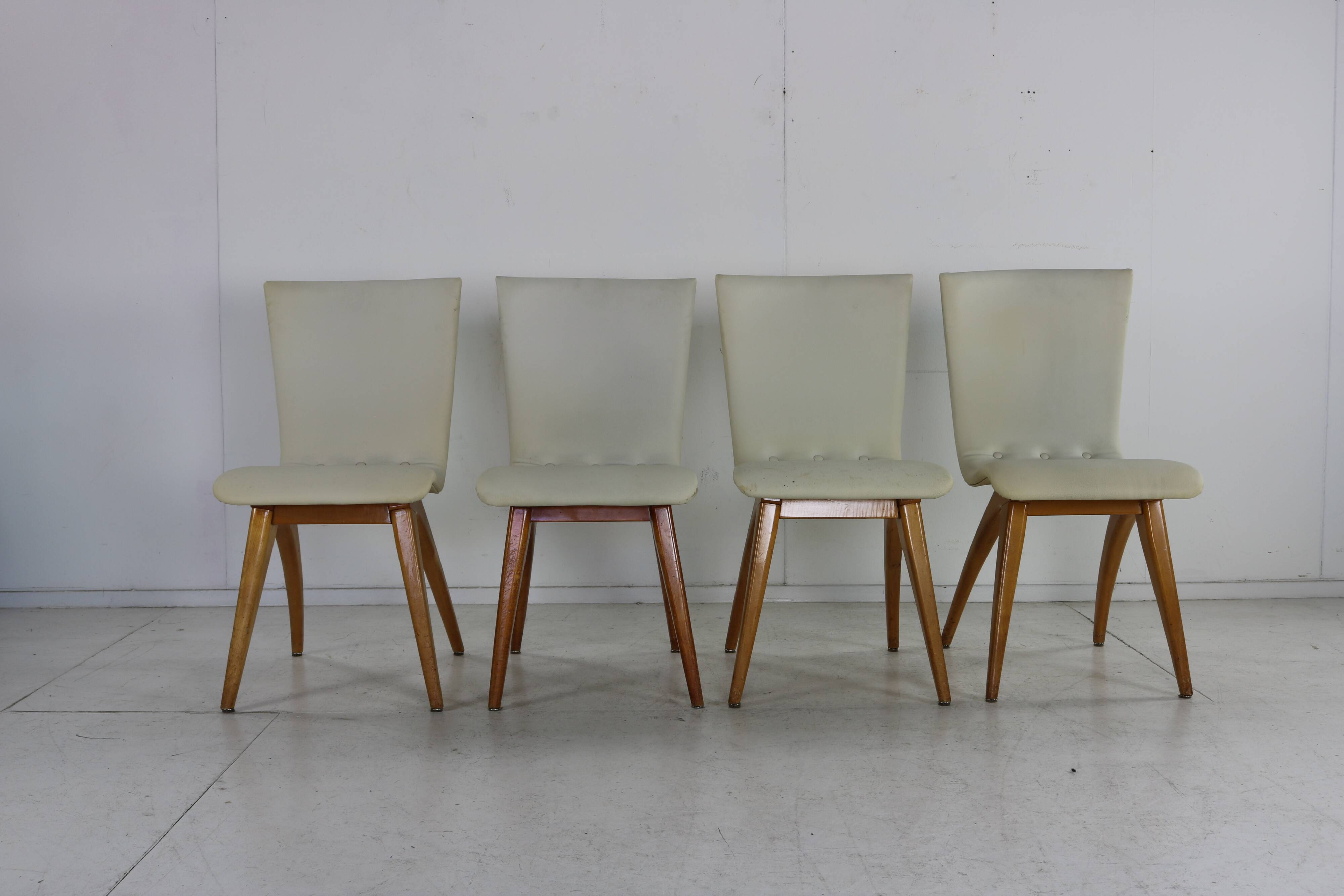 Set of four organic design dining chairs by G.J van Os