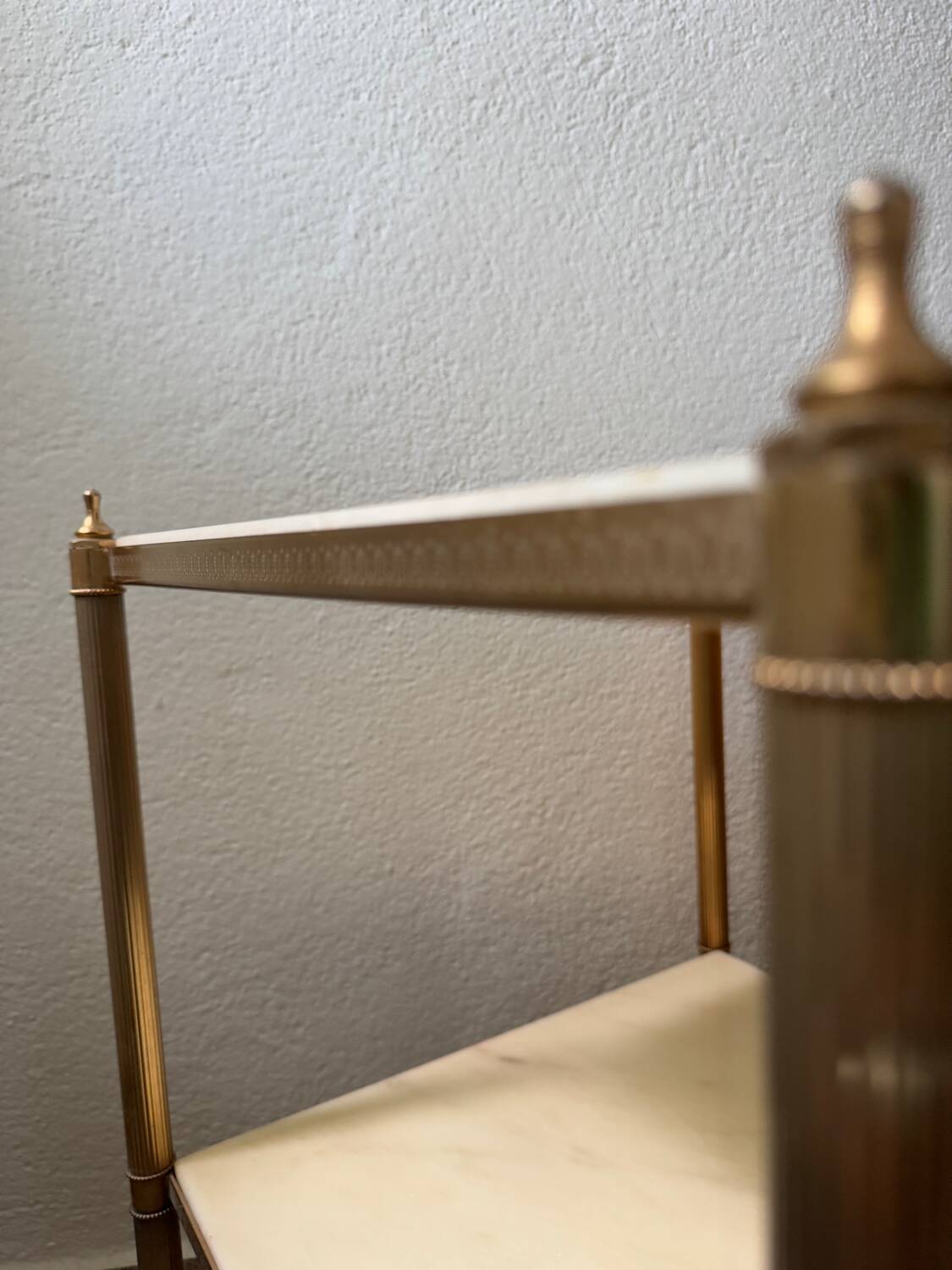 60s brass marble side table