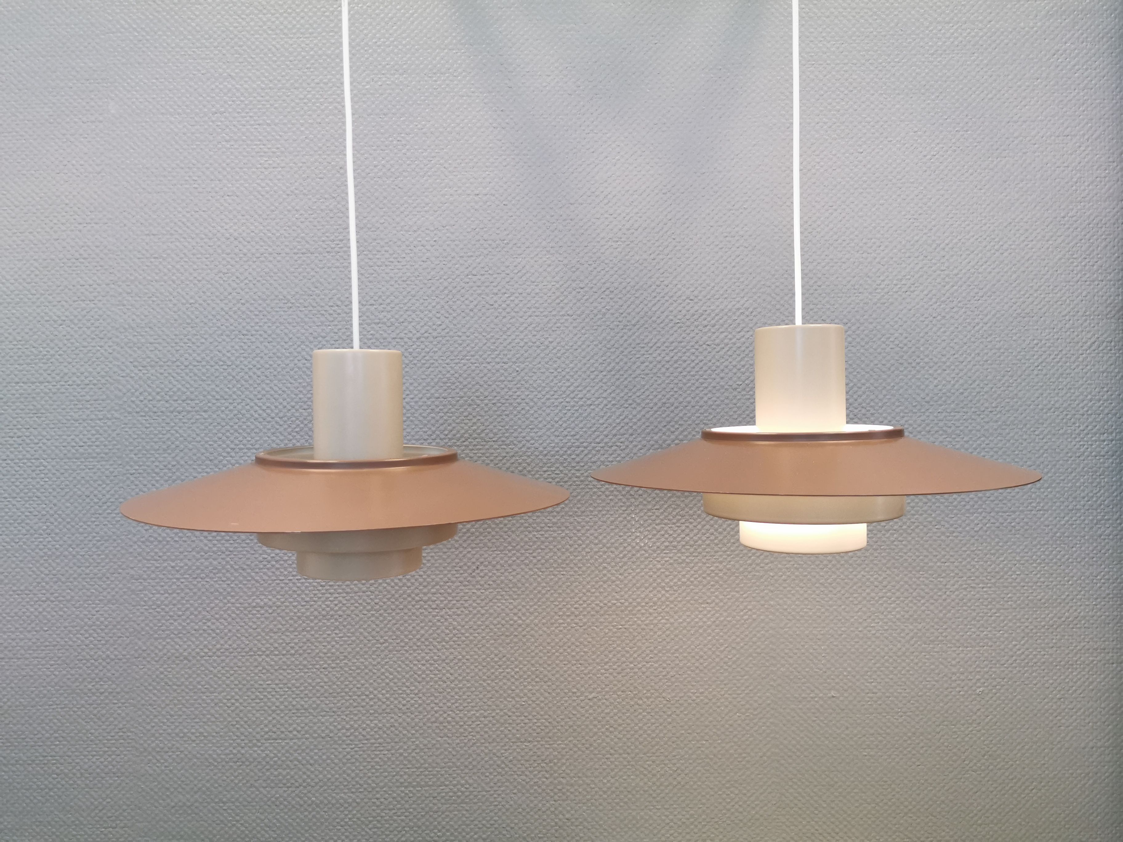 Hanging lamps, model Falcon, designed by Andreas Hansen in 1968 for Fog & Mørup Denmark.