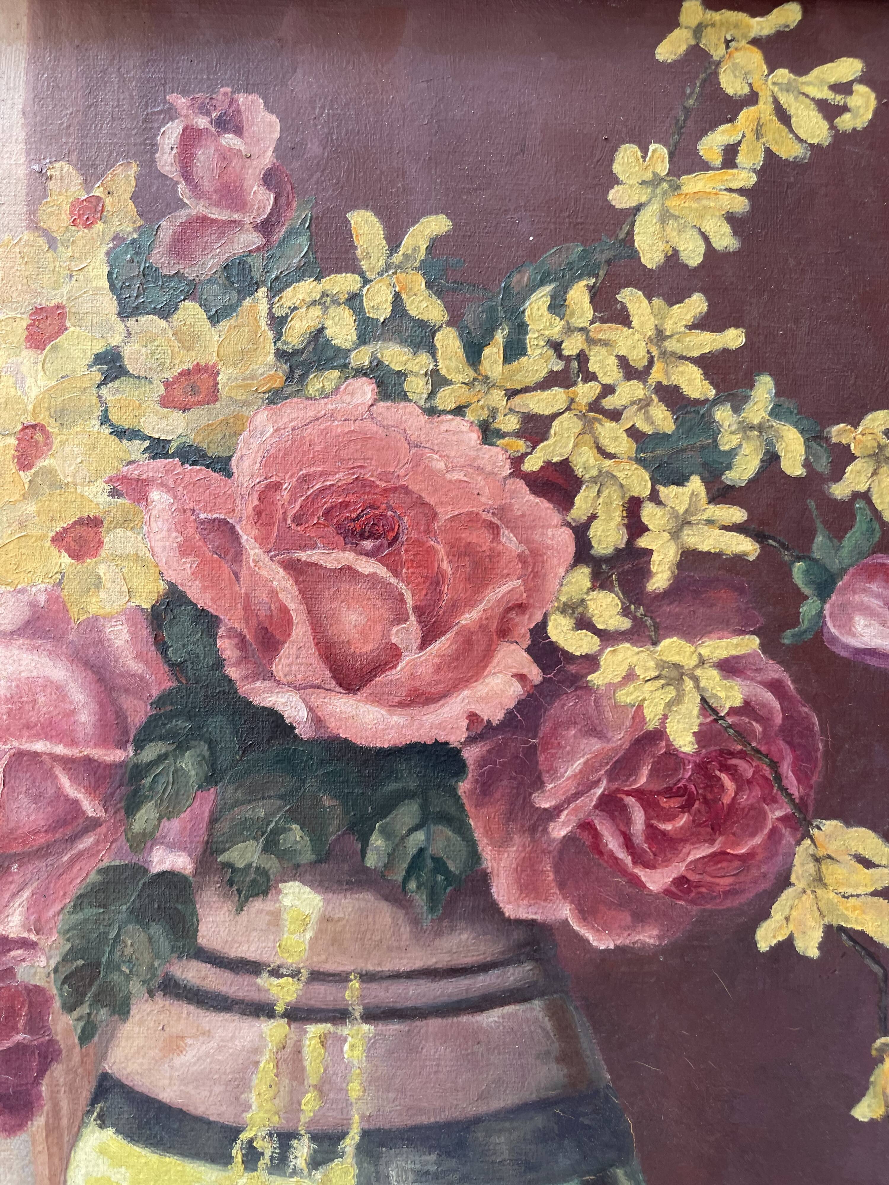 Oil painting flowers 1900