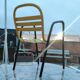Armchair in black and yellow painted steel, circa 1950, in the style of Mallet-Stevens