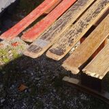 3 pairs of old skis