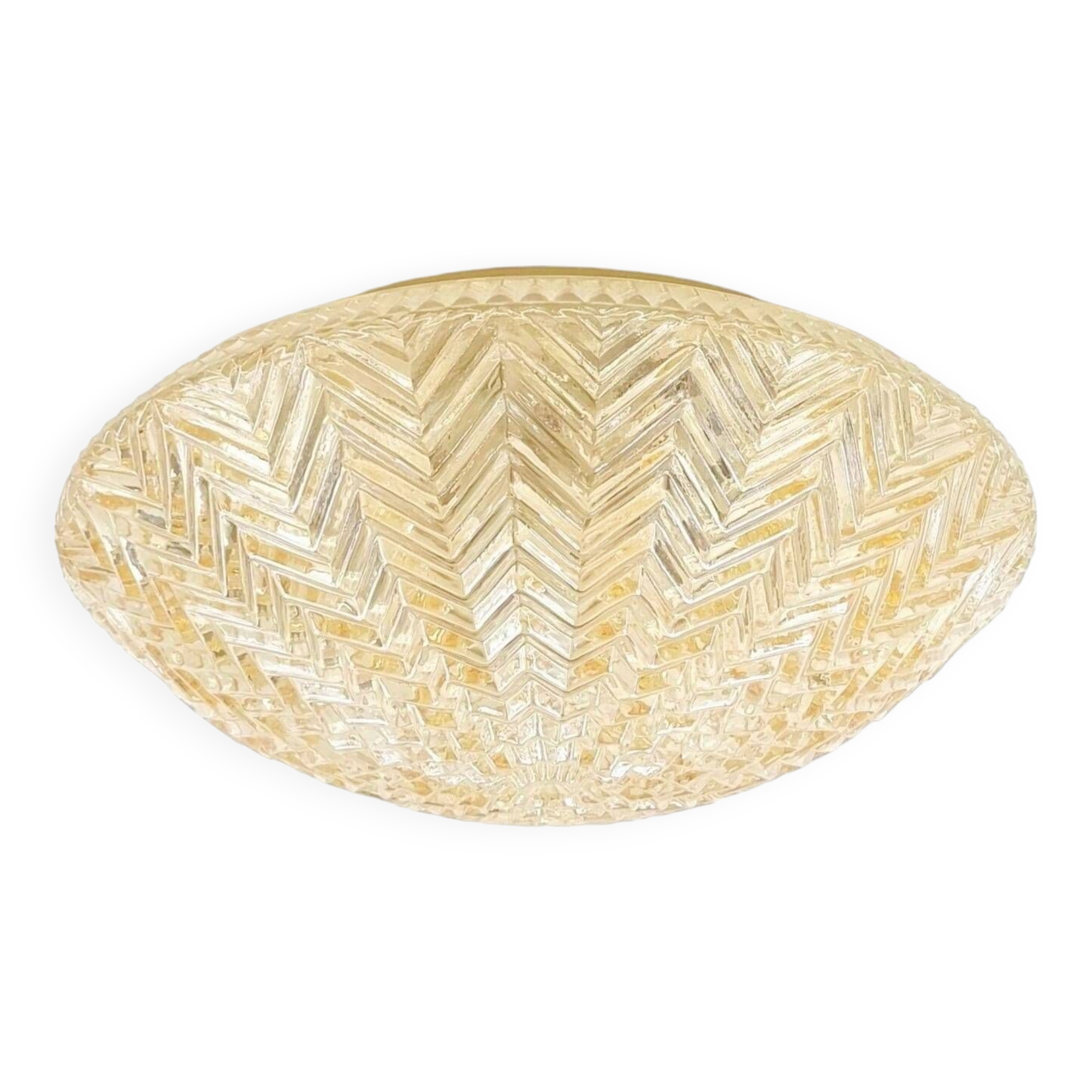 Plafonnier géométrique en verre ambré de Limbourg, Allemagne, années 1970