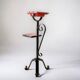 Vintage ashtray on foot in ceramic and wrought iron