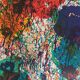 Affiche d'exposition réalisée en lithographie originale Sam Francis, explosion de couleurs, 1983.