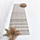 Brown Cream Runner rug, wool corridor kilim carpet  71x246 cm