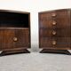 Pair of Art Deco rosewood bedside tables circa 1930
