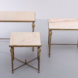 Brass and Marble Nesting Tables 1950s France