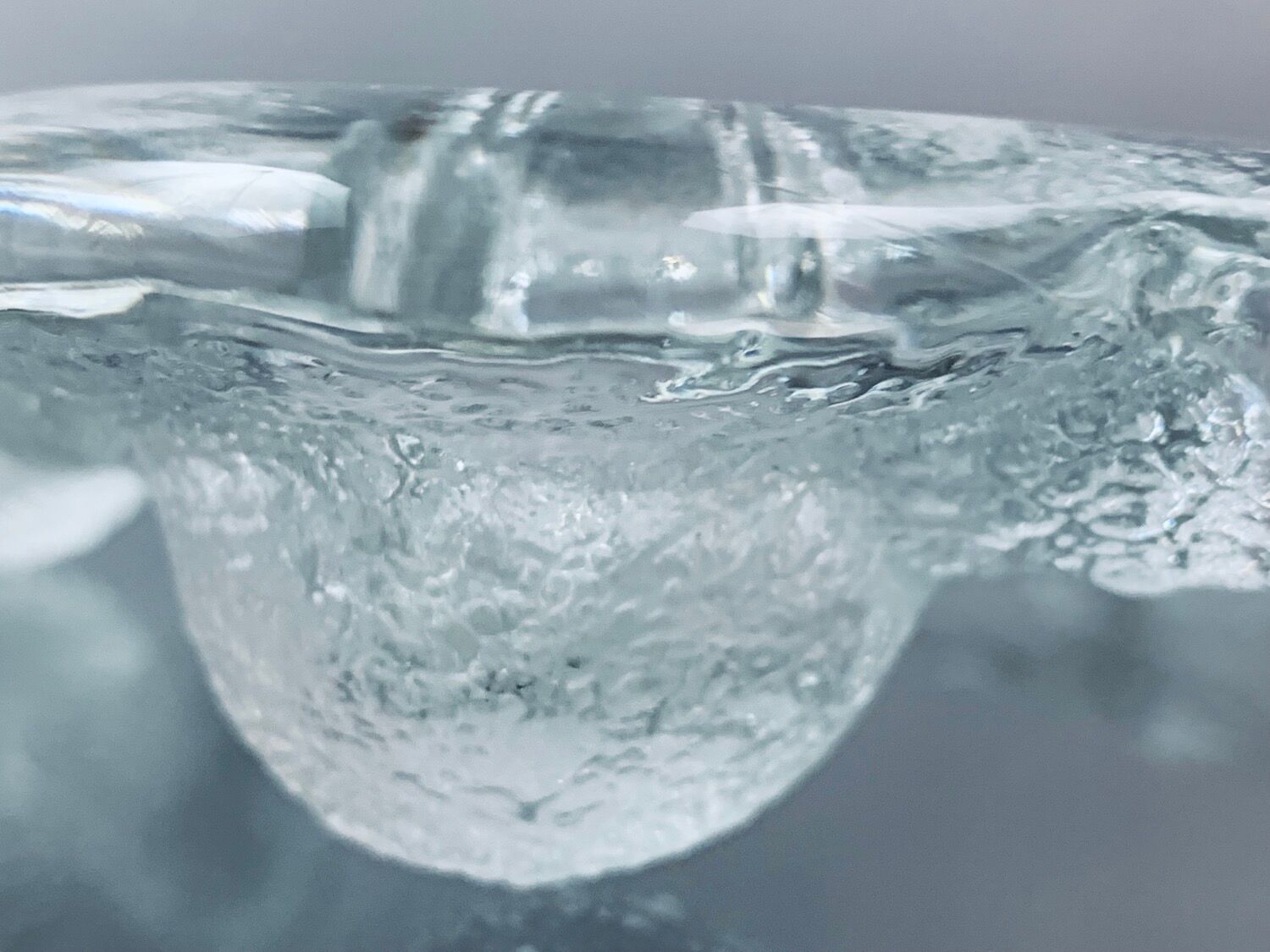 1970s Swedish Pukeberg Glass Candle Holder