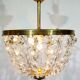 2-light brass and crystal ceiling light