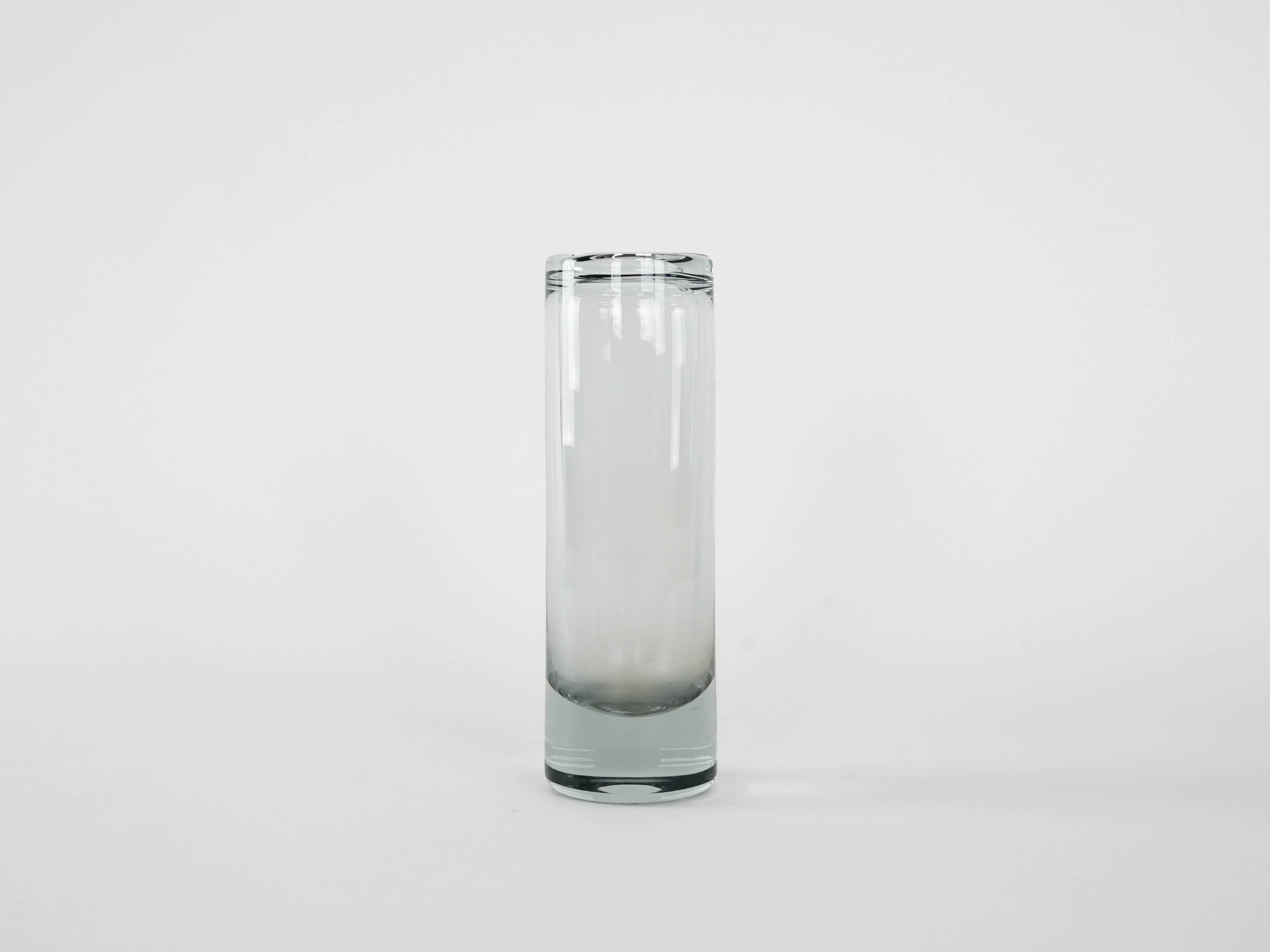 Glass vase, Danish design, 1970s, manufactured by Holmegaard