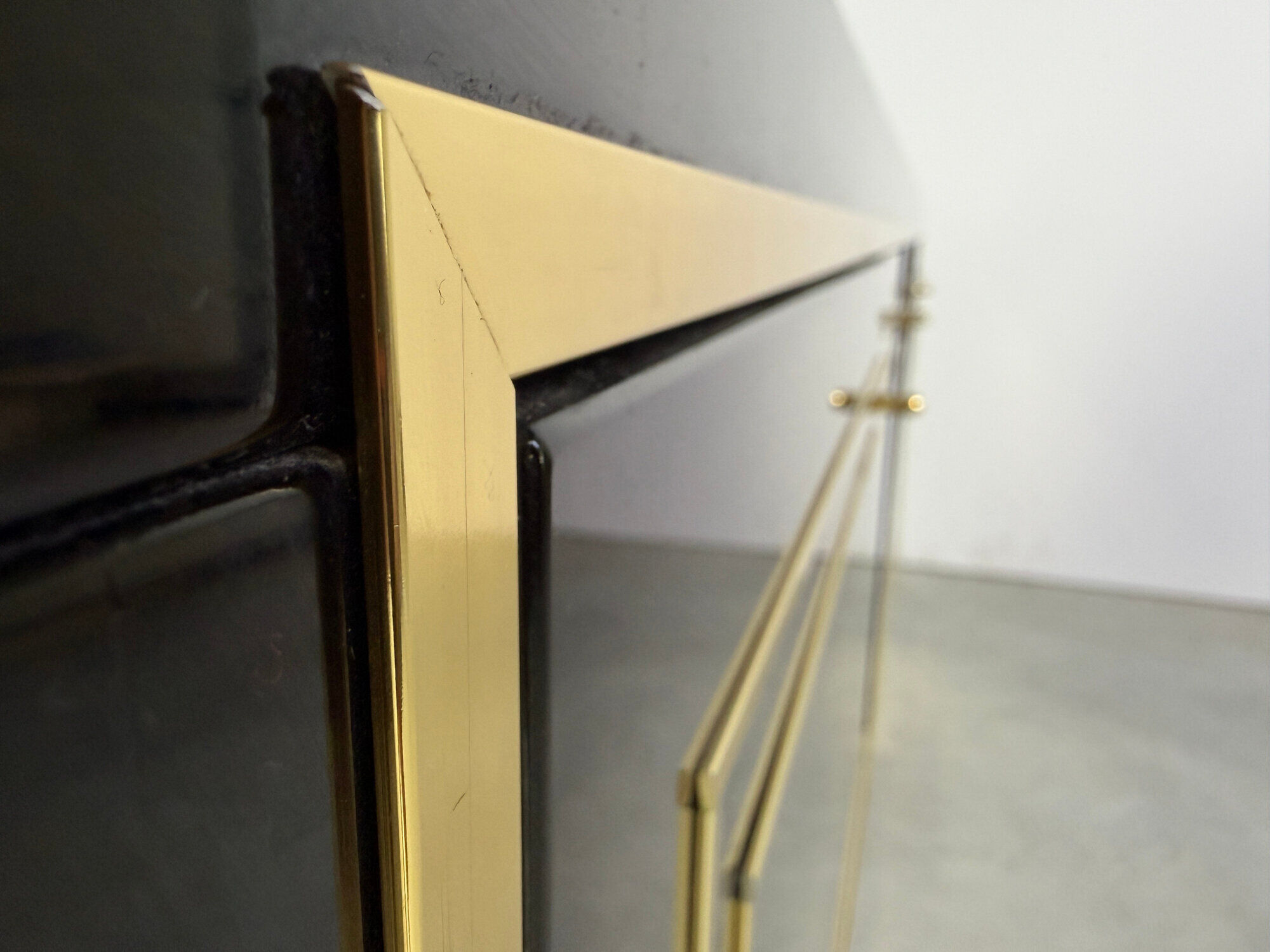 Vintage brass and lacquer sideboard, 1980s