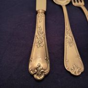 Antique silver-plated flatware set. Complete service for 12 people.