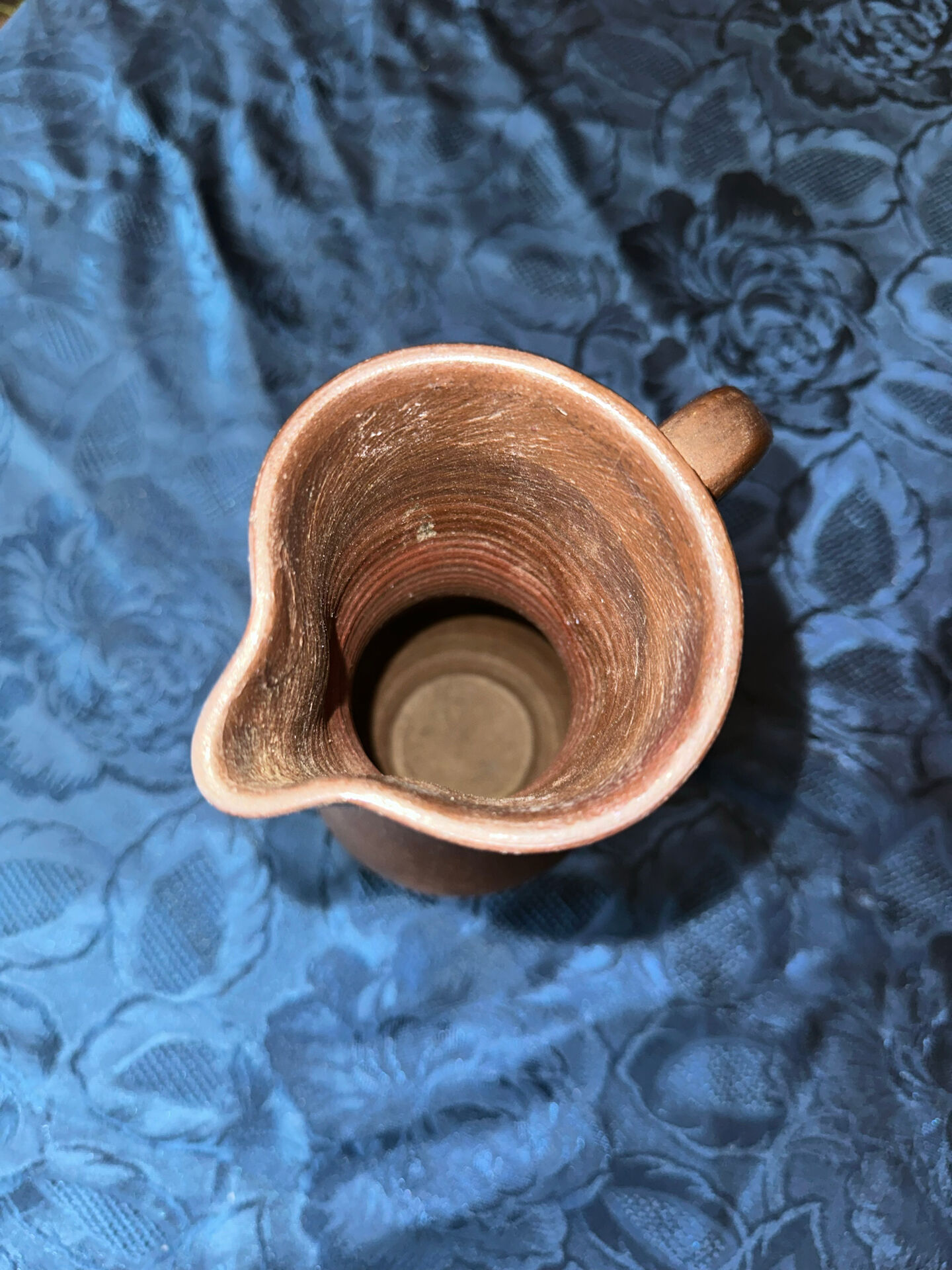 Glazed terracotta pitcher stamped jean dubost