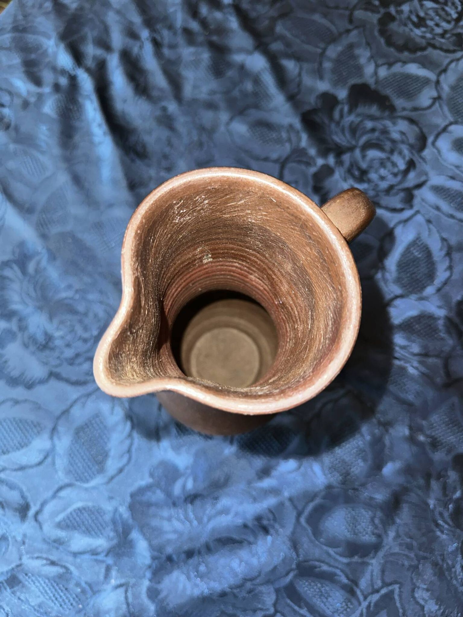 Glazed terracotta pitcher stamped jean dubost