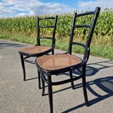 Set of 2 cane bistro chairs