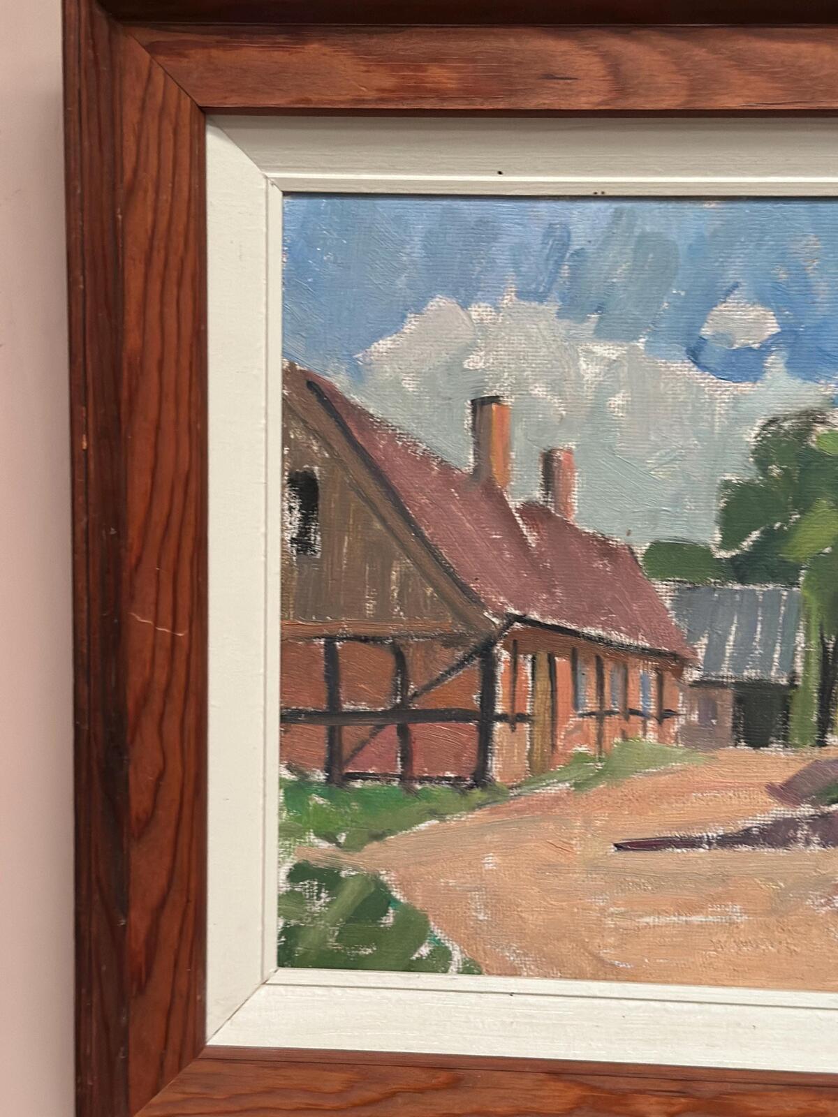 Original Swedish Oil On Panel – “Skånemotiv” By Henry Mayne – Signed – Vintage & Framed – 46 × 38 Cm (18.1" × 15")