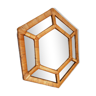 Vintage rattan mirror