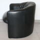 2 armchairs swann black leather