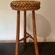 Raffia bar stool braided 1960