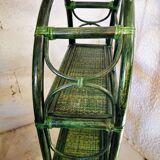 Green rattan shelf