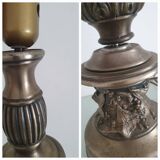 Large metal vine leaf lamp base
