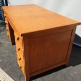 Oak desk 8 drawers double boxes 1950
