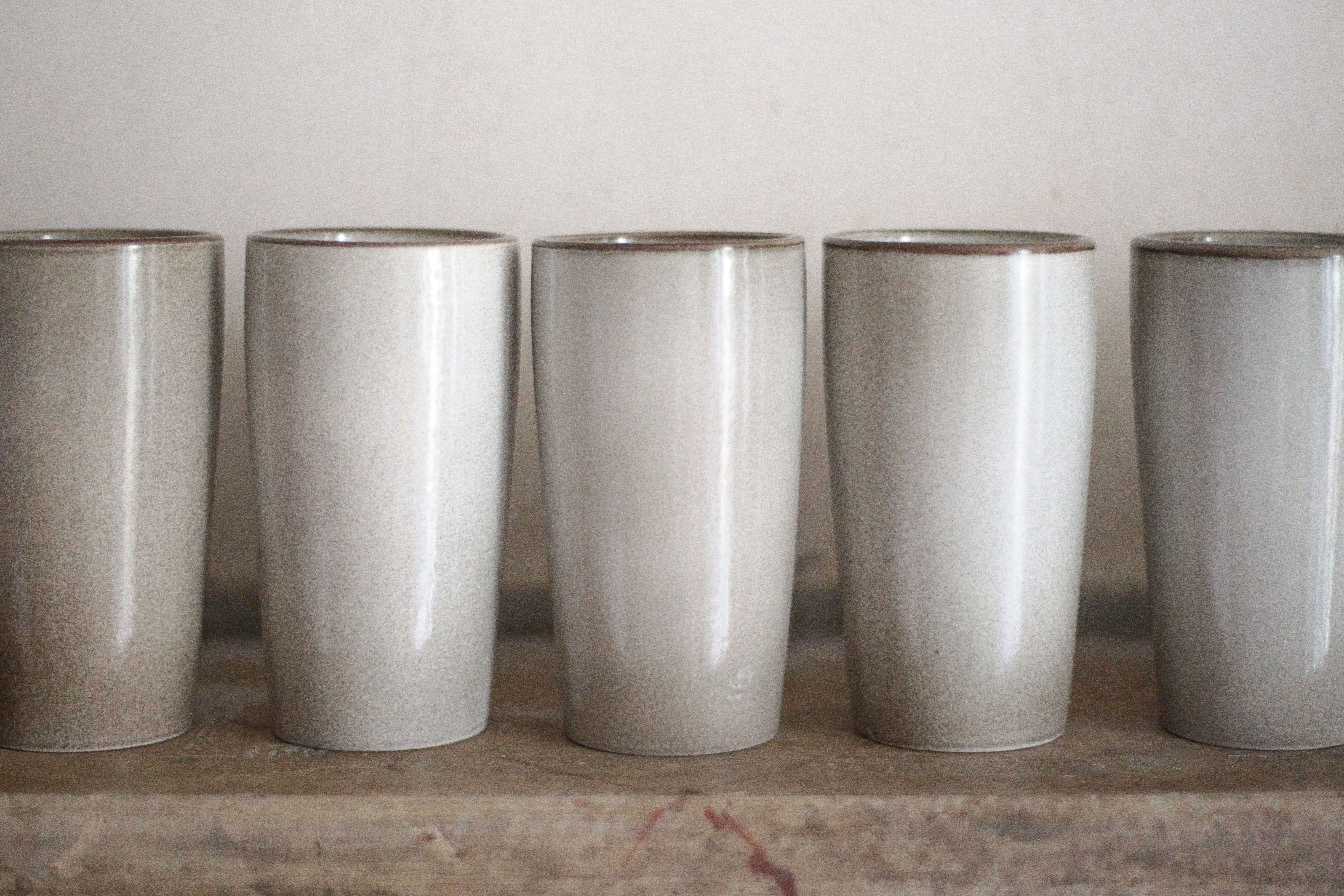 Service 10 mugs en grès de Salins vintage