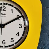 Vintage clock silent rectangular wall clock "Yellow Flash"
