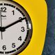 Vintage clock silent rectangular wall clock "Yellow Flash"