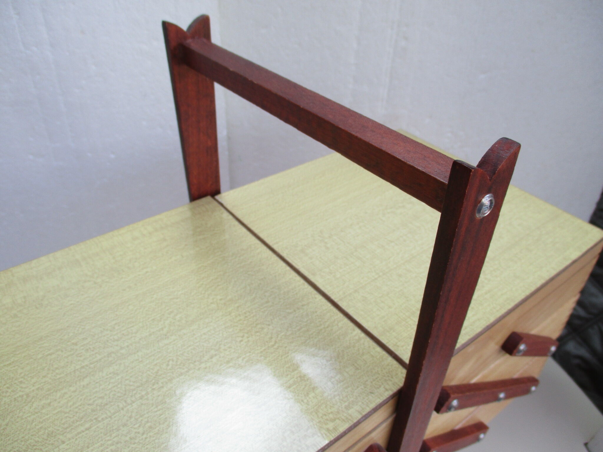 Vintage sewing cart feet compass