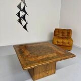 Table basse bois marqueterie design scandinave rolf middel et lindum