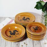 Set of plates of Gien decoration rooster