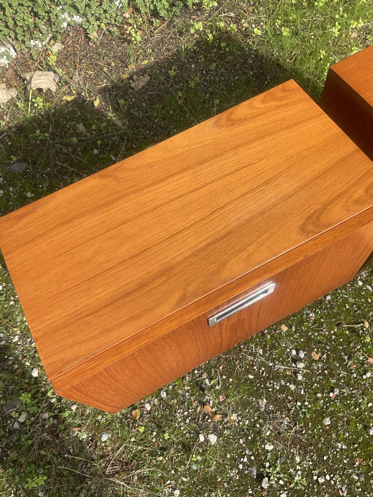 Pair of Scandinavian teak bedside tables from the 60s-70s.