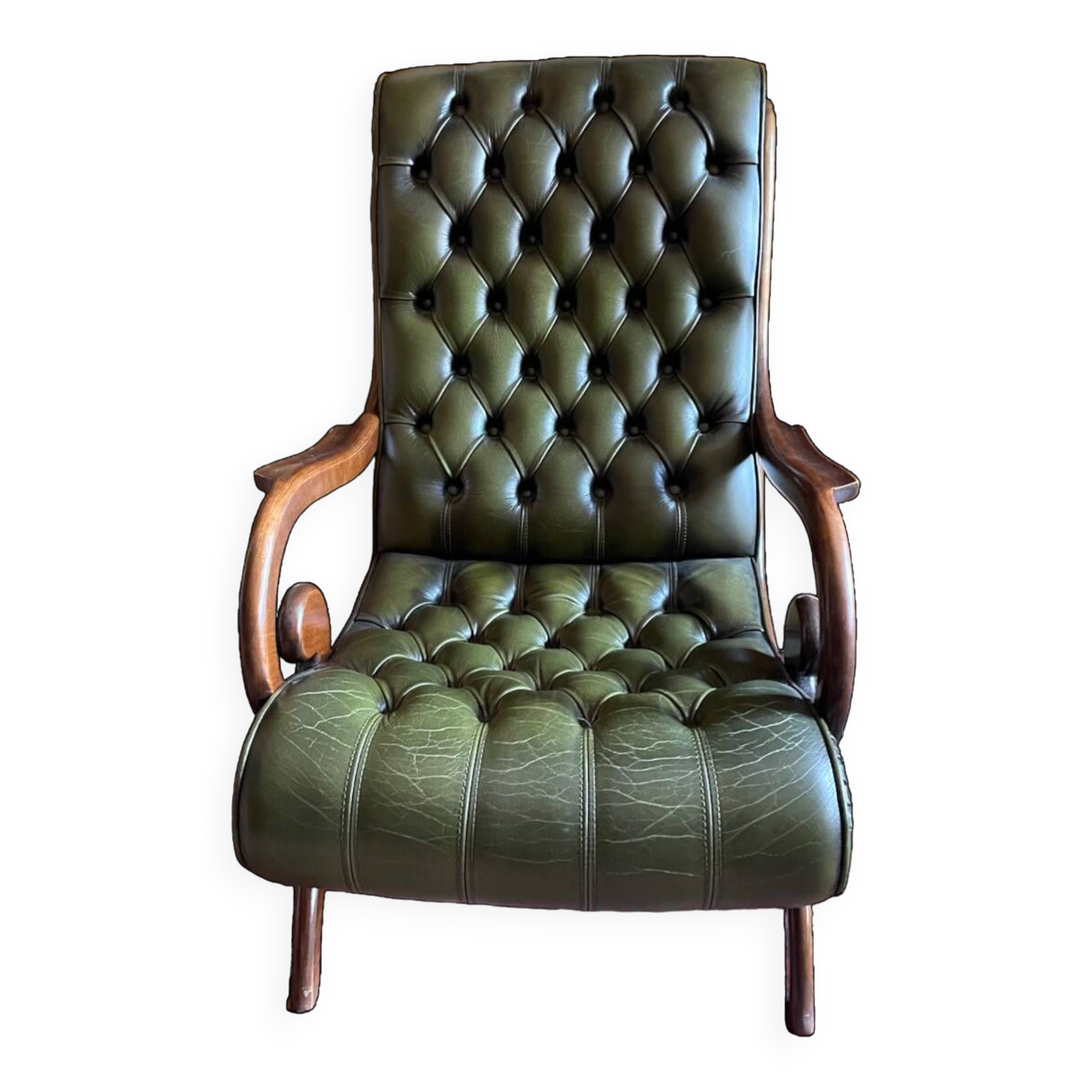 Vintage leather chesterfield armchair