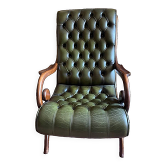 Vintage leather Chesterfield armchair