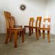 Set of 6 solid elm chairs 70s vintage Seltz design