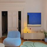Blue trio original painting on stretched canvas 80x80
