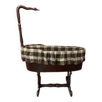 19th century wooden rocking cradle