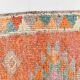 Tapis runner vintage orange à motifs géométriques faits main, 86x319Cm