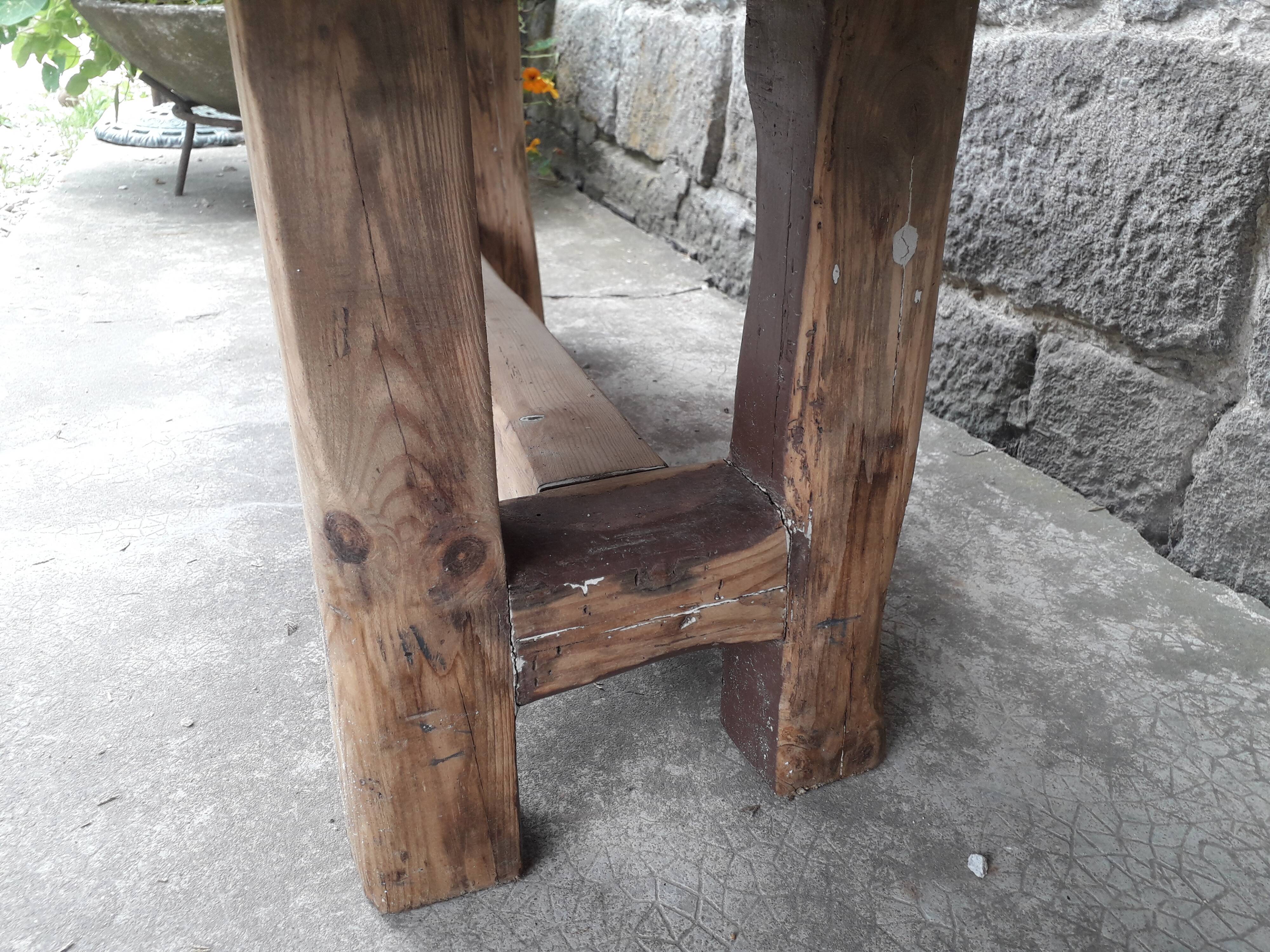 Brutalist solid oak coffee table
