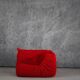 Red Alcantara Togo 2-seater sofa and corner by Michel Ducaroy for Ligne Roset, 2000s