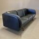 3-seater black leather sofa Scandinavian design 1960