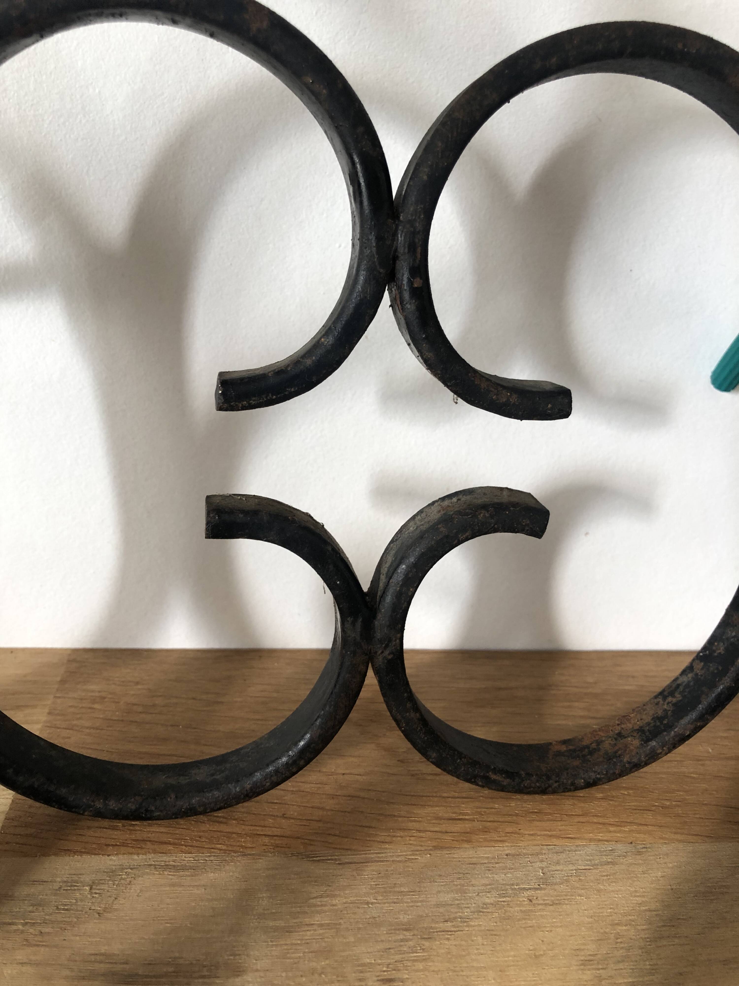 Double wrought iron wall hook