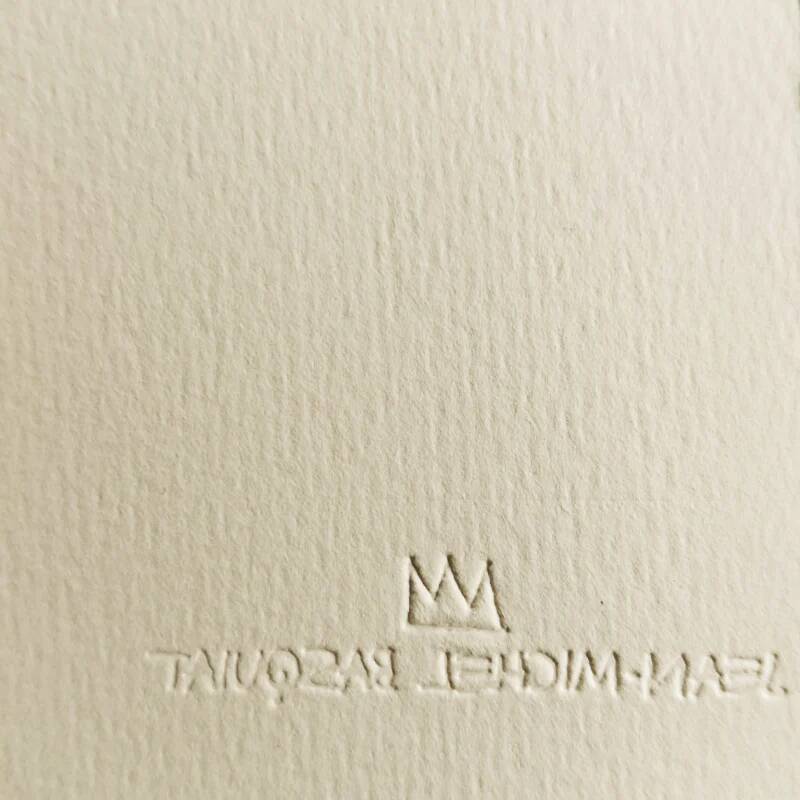 Limited edition lithograph by Jean-Michel Basquiat from the 1990s, numbered in pencil.