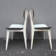 2 chairs in water green formica