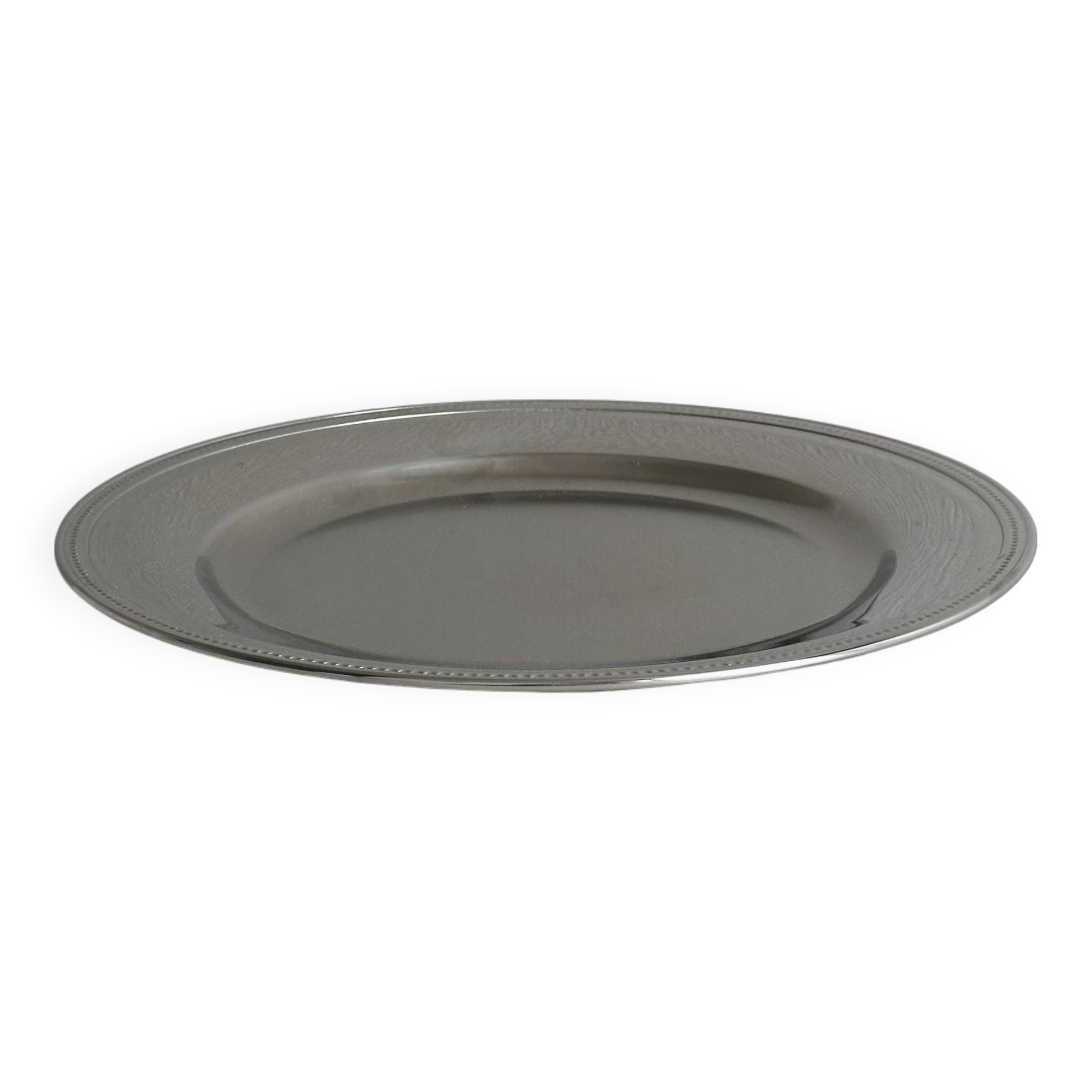 Large shiny stainless steel tray