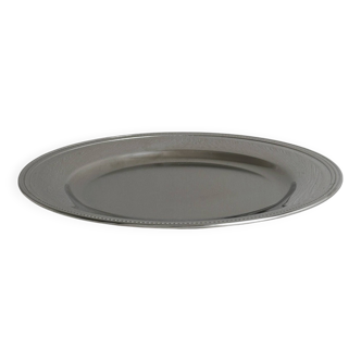 Large shiny stainless steel tray