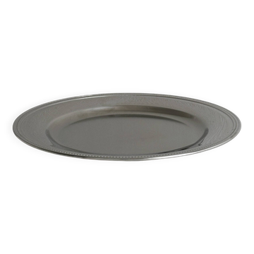 Large shiny stainless steel tray