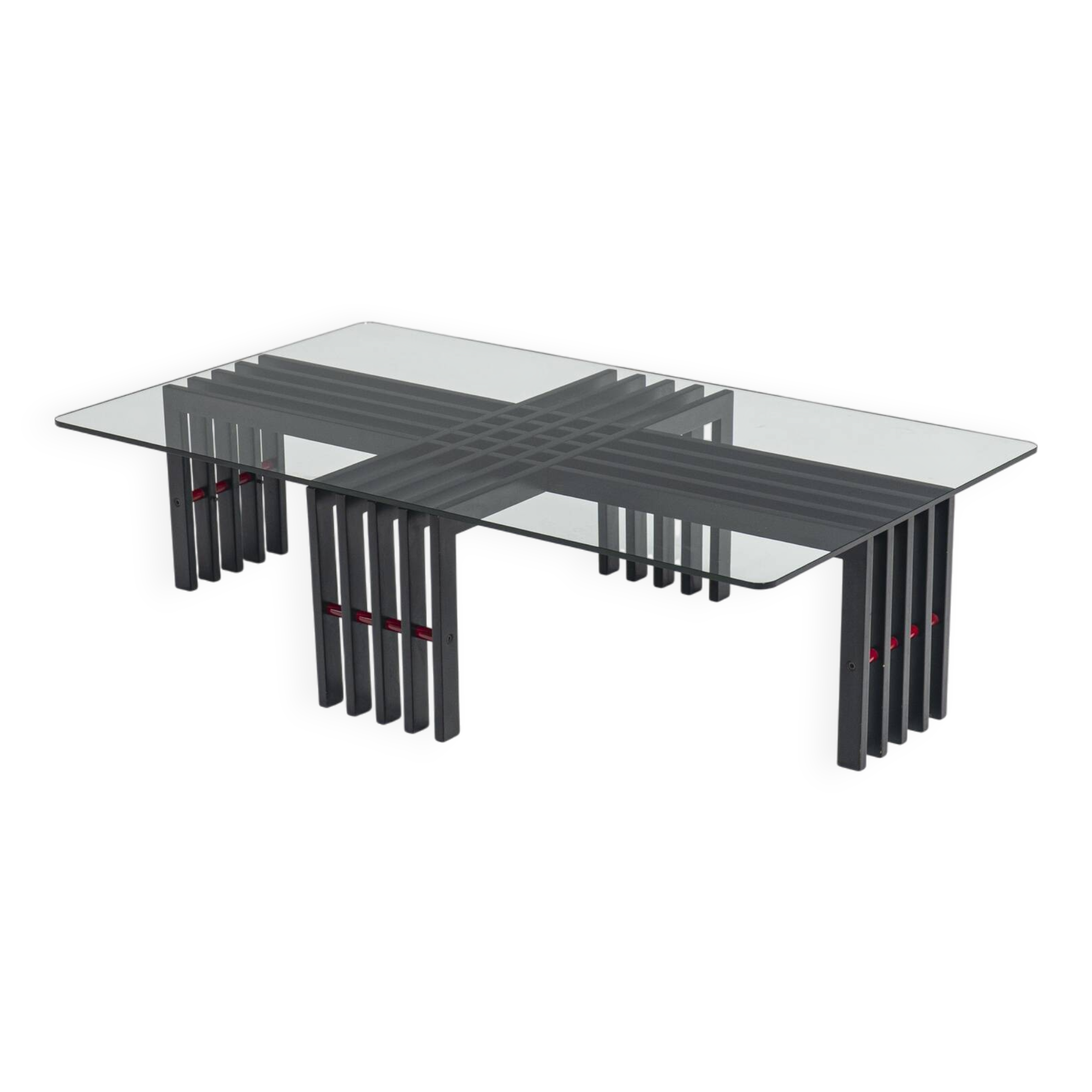 Table basse à cadre en bois, Italie, années 1970